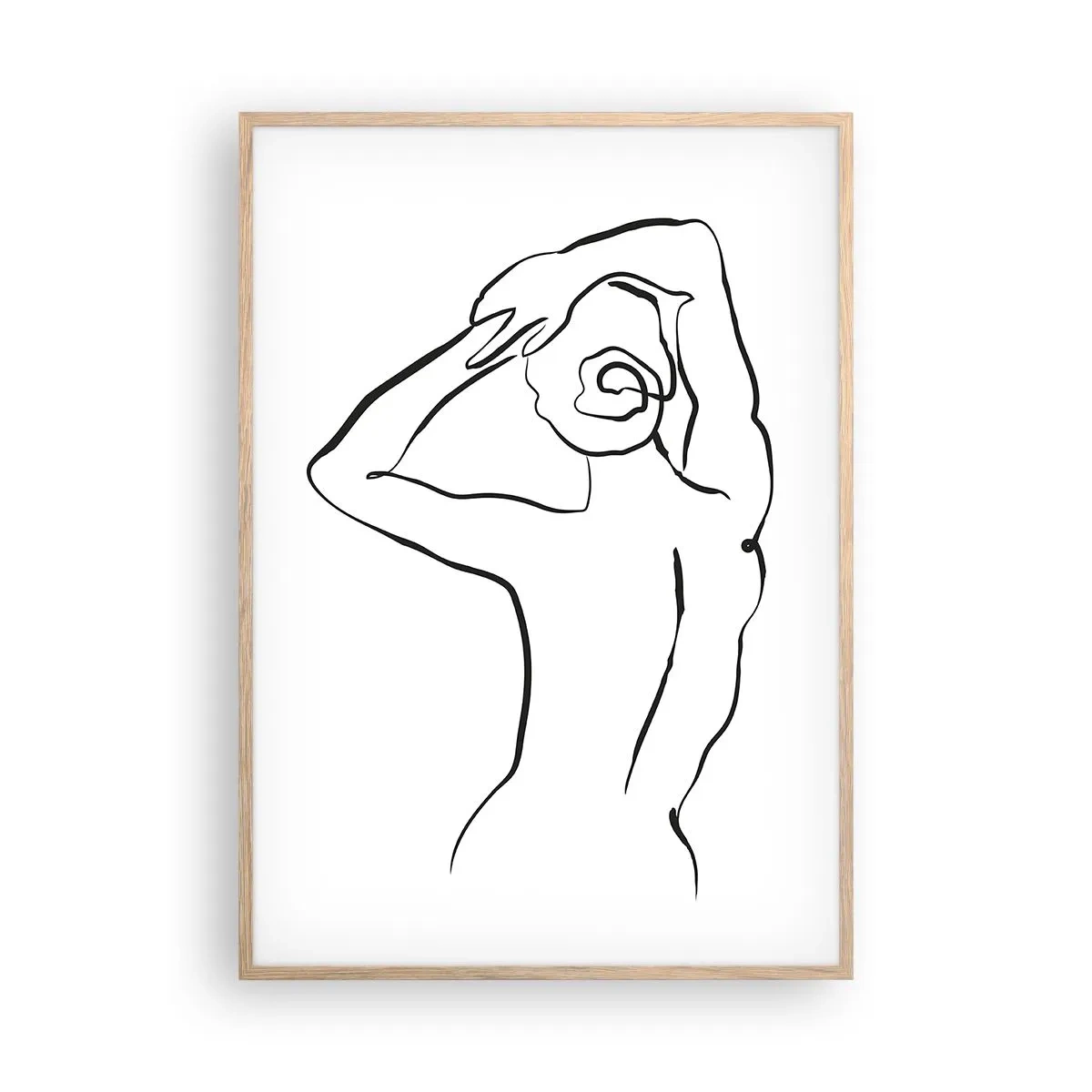 Pôster com moldura de carvalho claro - Nu matinal - 70x100 cm