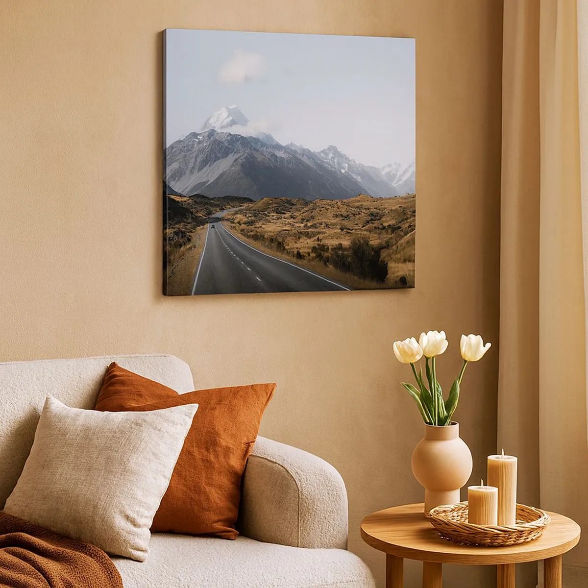 Quadro em tela - O caminho para o coração das montanhas - 30x30 cm