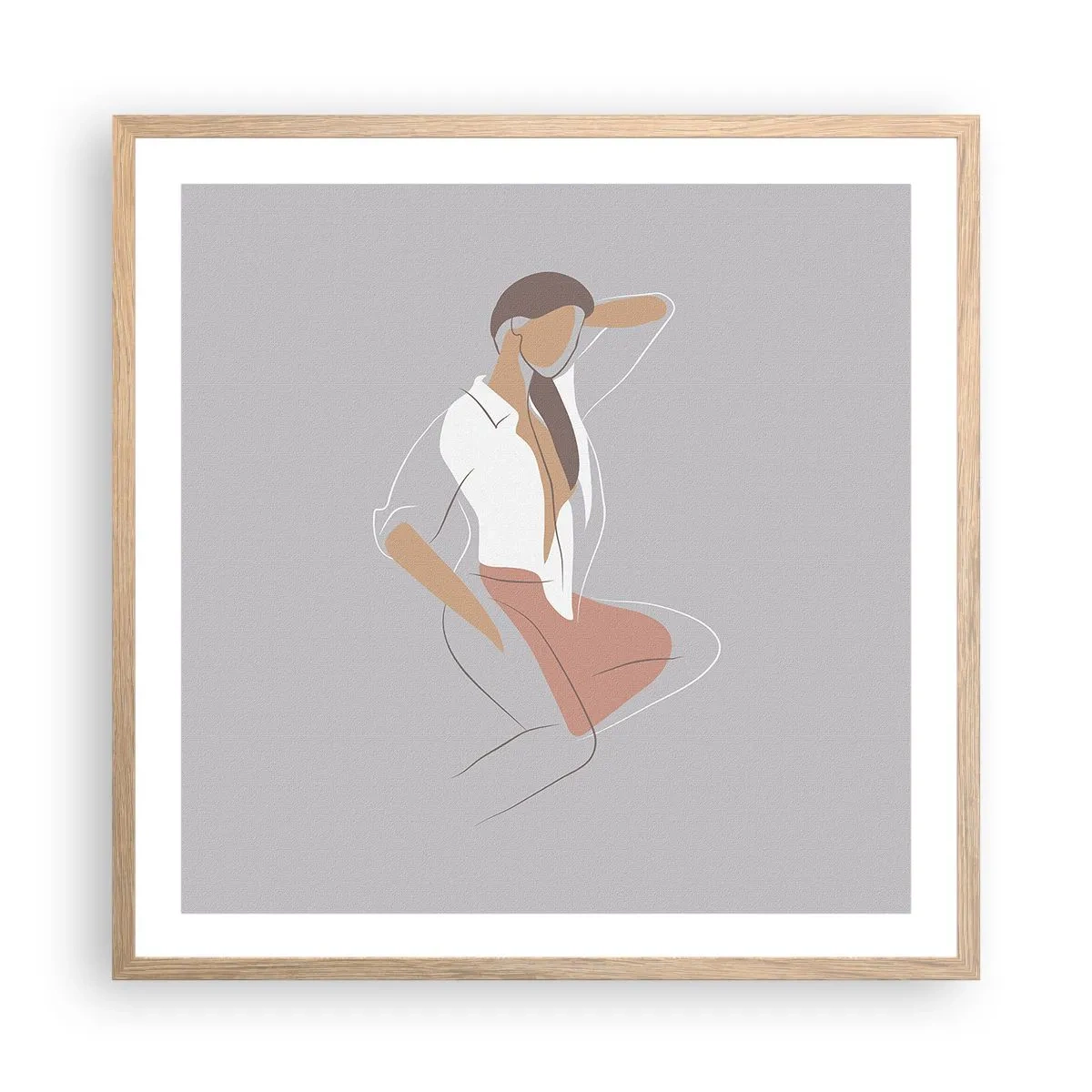 Pôster com moldura de carvalho claro - O esboço do encanto - 60x60 cm