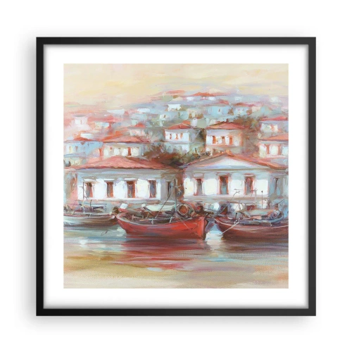 Pôster com moldura preta - Cidade feliz - 50x50 cm
