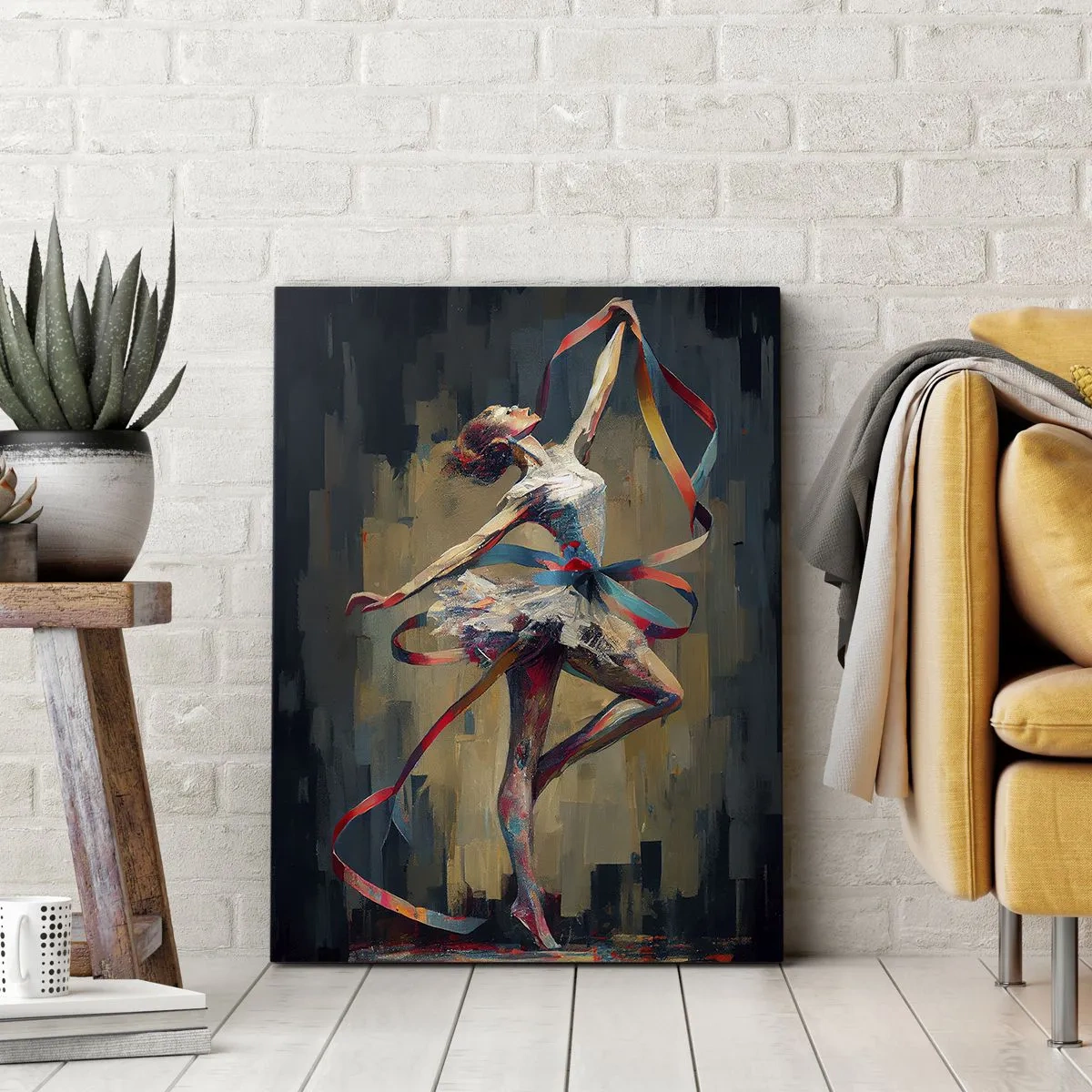 Quadro em tela - Dança da fita - 55x100 cm