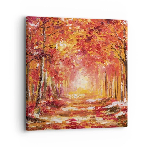 Quadro em tela - Floresta de cobre - 30x30 cm