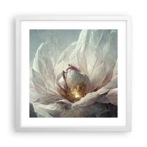 Pôster em moldura branca - Floresce uma vez a cada cem anos - 40x40 cm