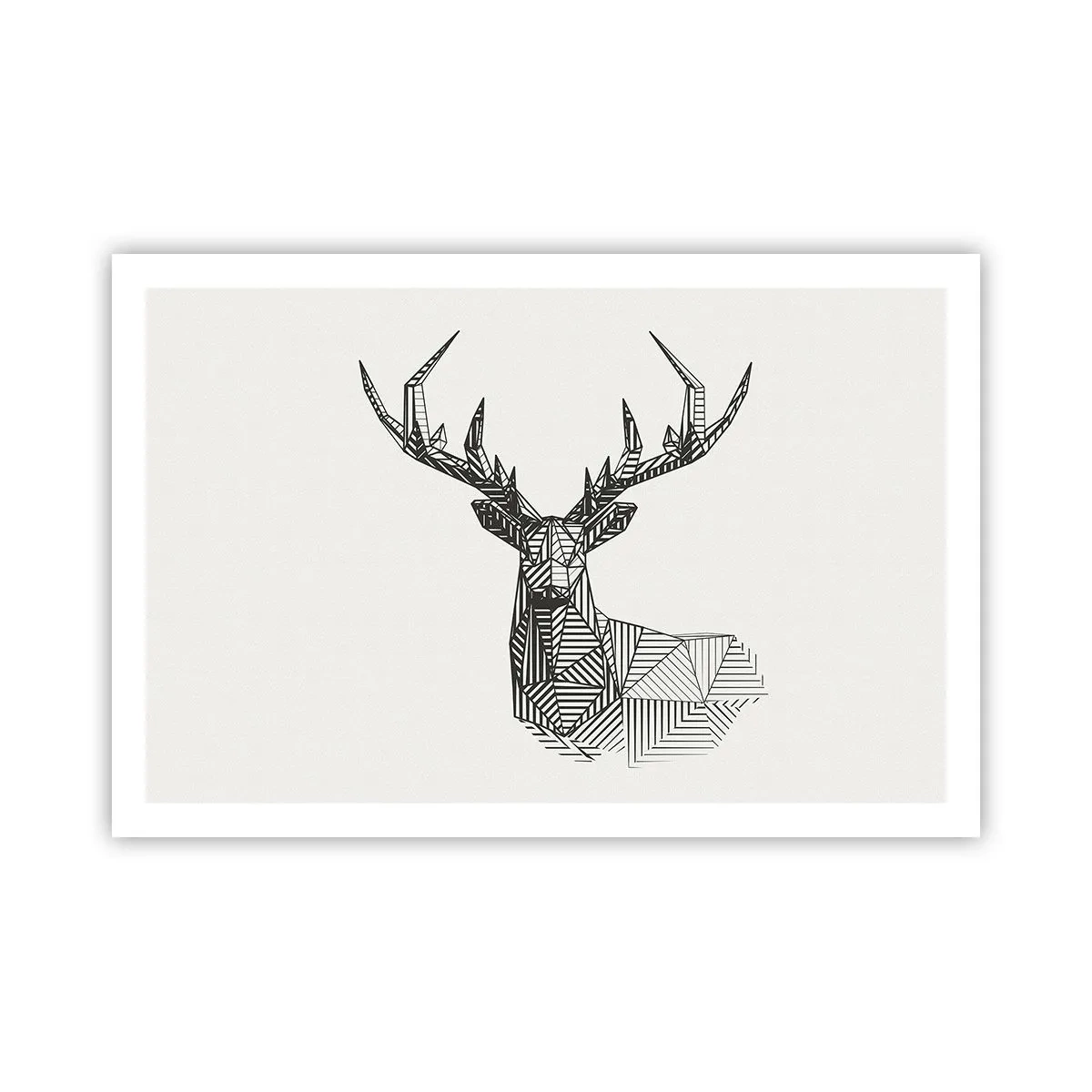 Pôster - Veado em estilo cubista - 91x61 cm