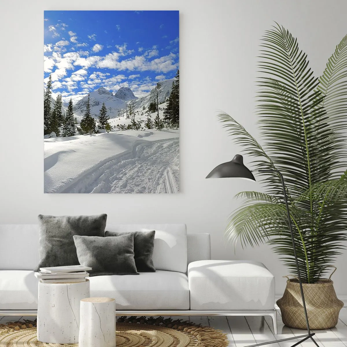 Quadro em vidro - Na neve e ao sol - 70x100 cm