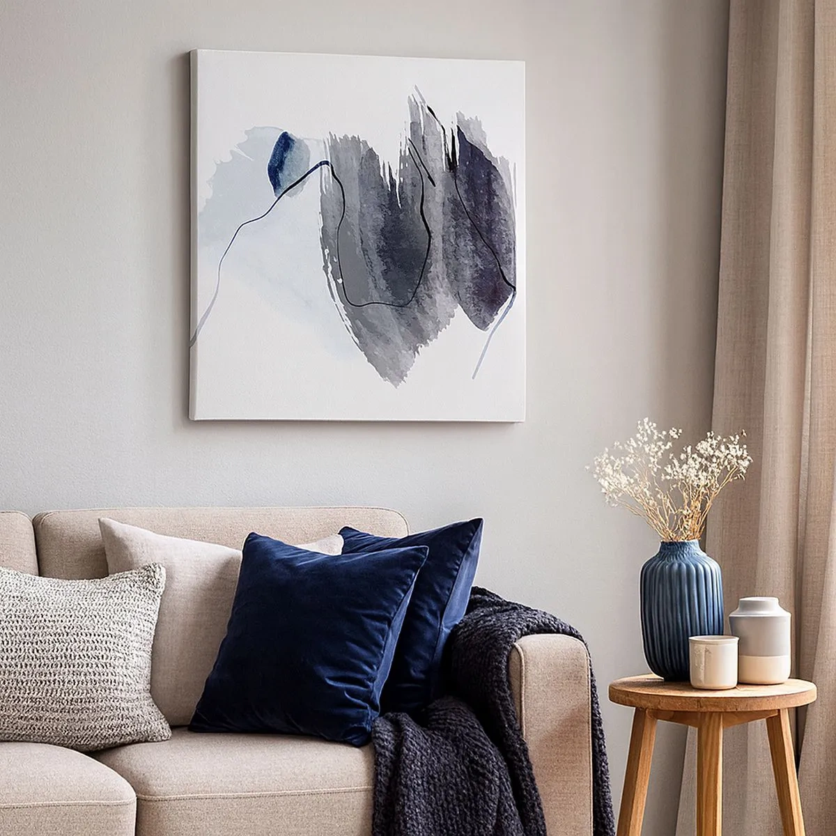 Quadro em tela - Intensidade e movimento - 30x30 cm