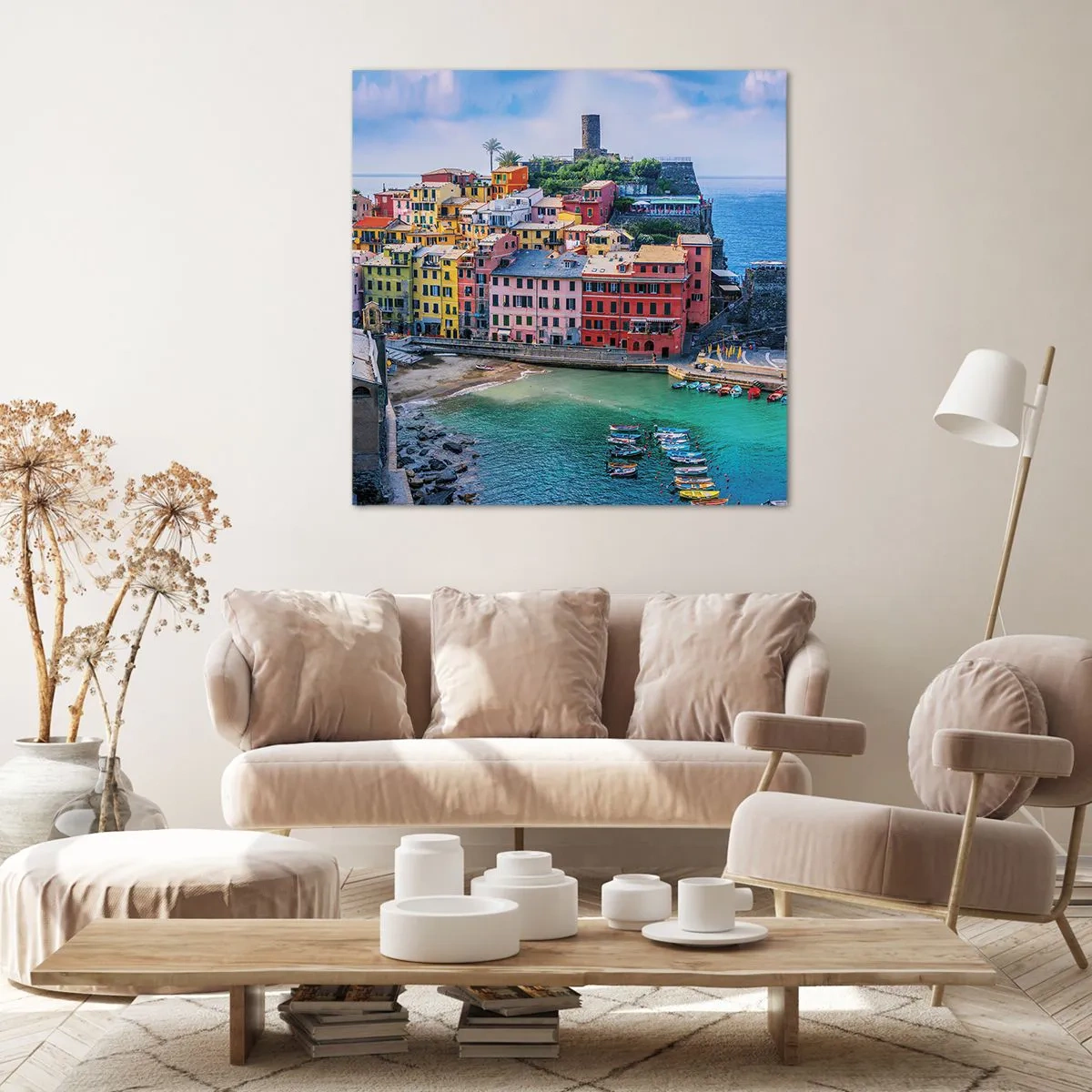 Quadro em tela - Cidade mágica mediterrânea - 40x40 cm