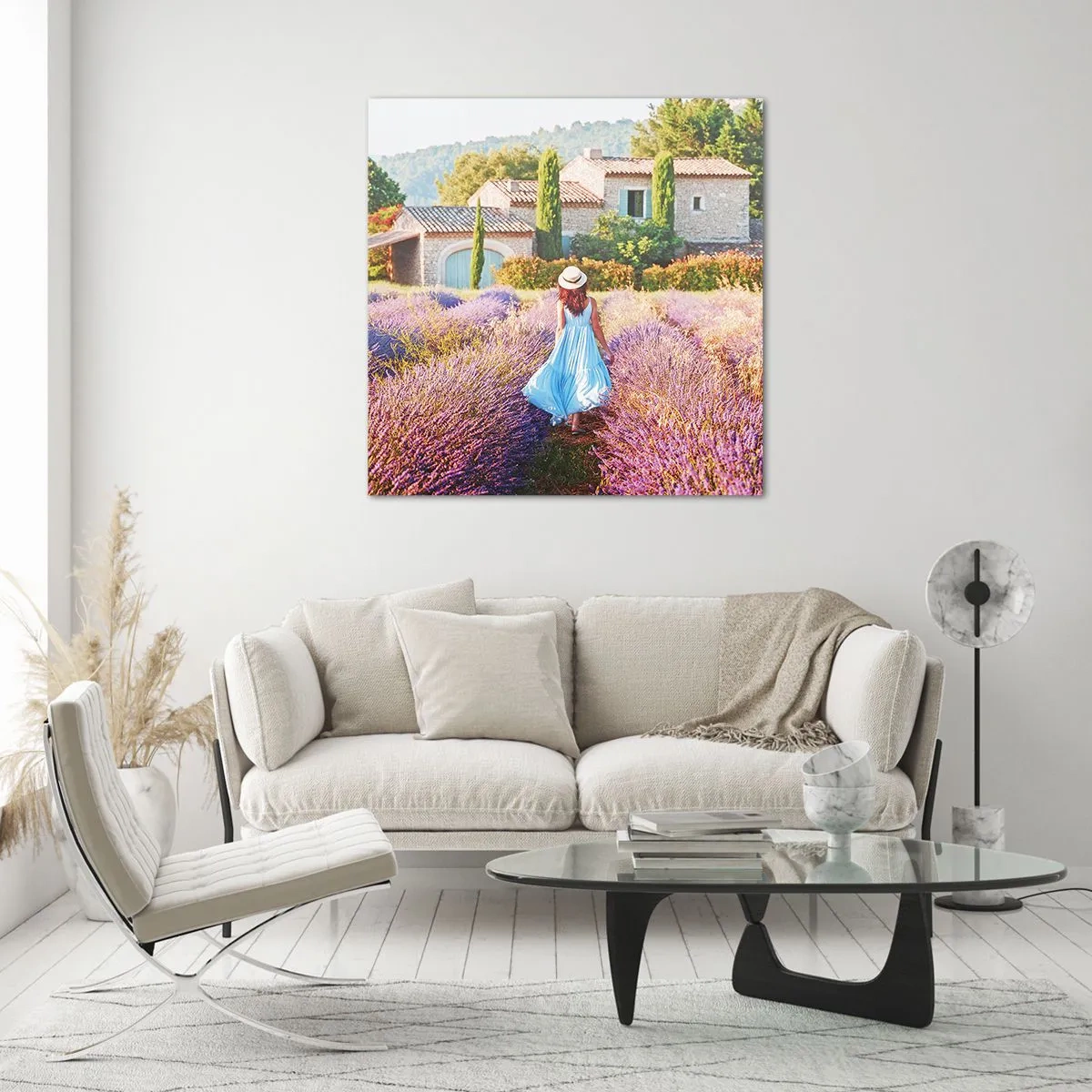 Quadro em vidro - Menina Lavanda - 30x30 cm