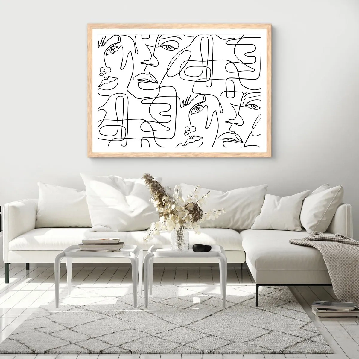 Pôster com moldura de carvalho claro - Em emoções emaranhadas - 100x70 cm