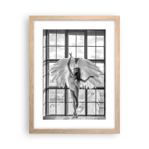 Pôster com moldura de carvalho claro - Cidade dos Anjos? - 30x40 cm