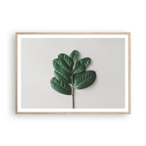 Pôster com moldura de carvalho claro - Desenho da própria natureza - 100x70 cm