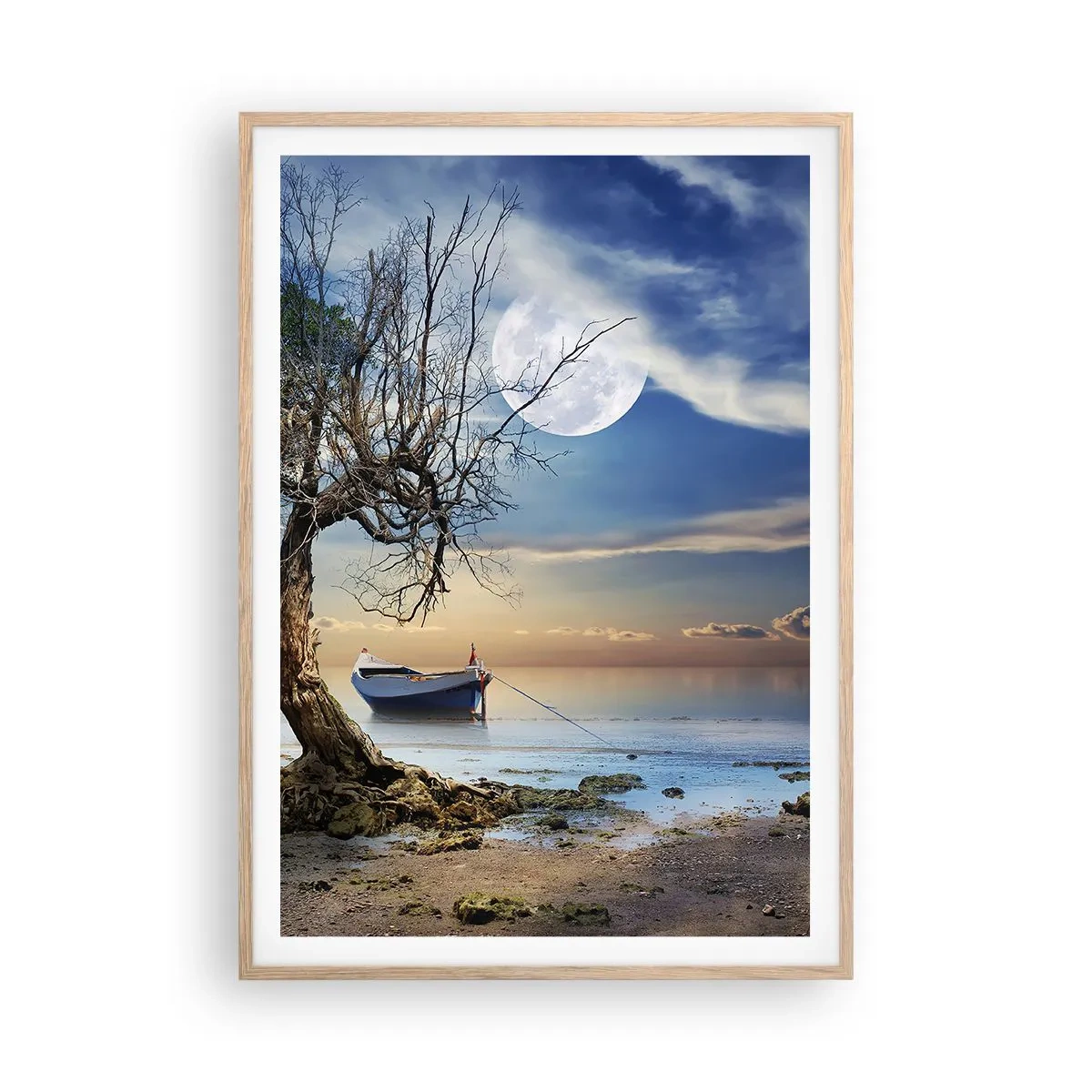 Pôster com moldura de carvalho claro - É este o fim ou o começo? - 70x100 cm