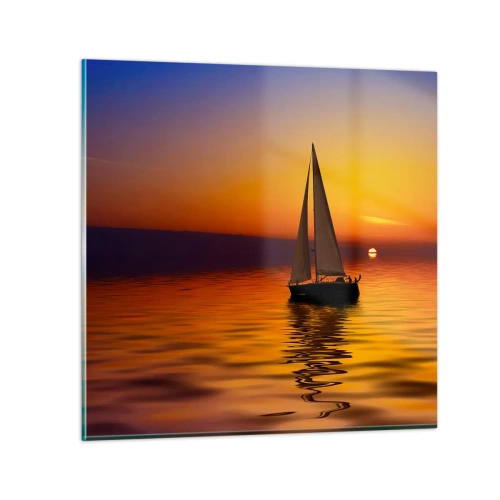 Quadro em vidro - Tranquilo anoitecer... - 40x40 cm