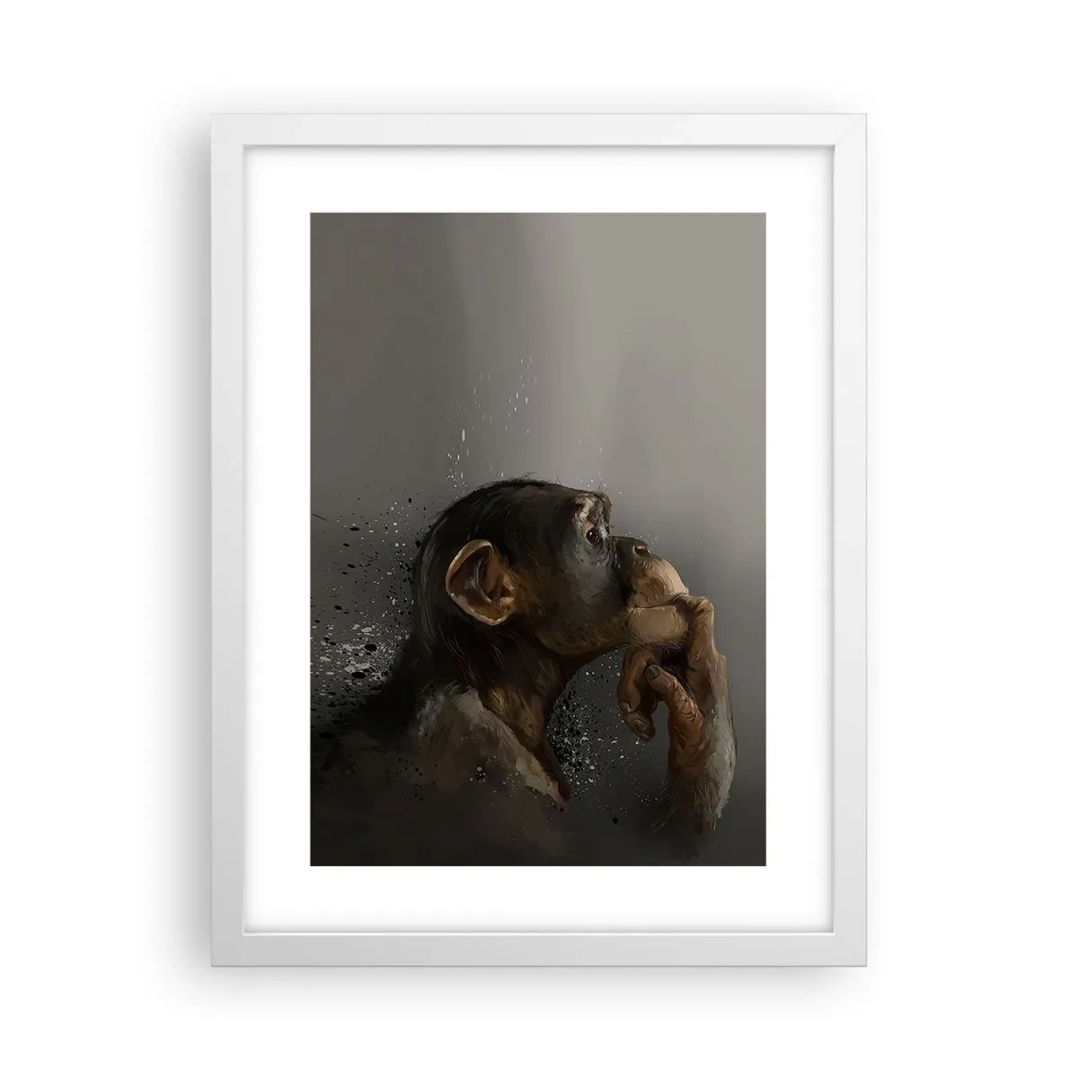 Pôster em moldura branca - Certamente um pensador - 30x40 cm