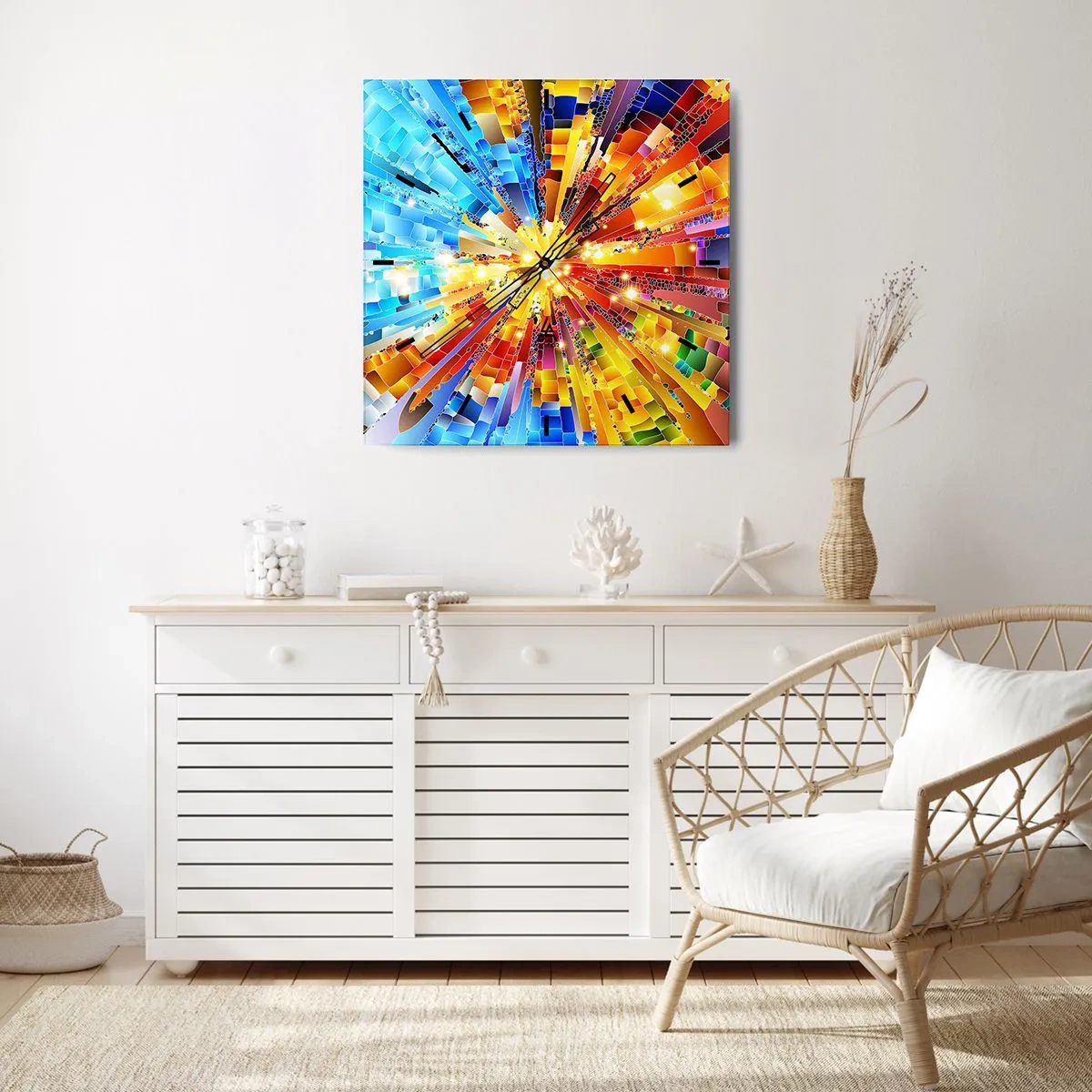 Relógio de parede - Relógio em vidro - In medias res - 40x40 cm