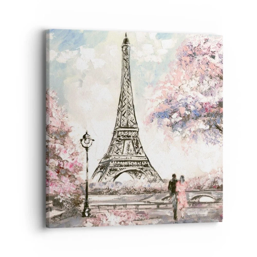 Quadro em tela - Caminhada de abril por Paris - 40x40 cm