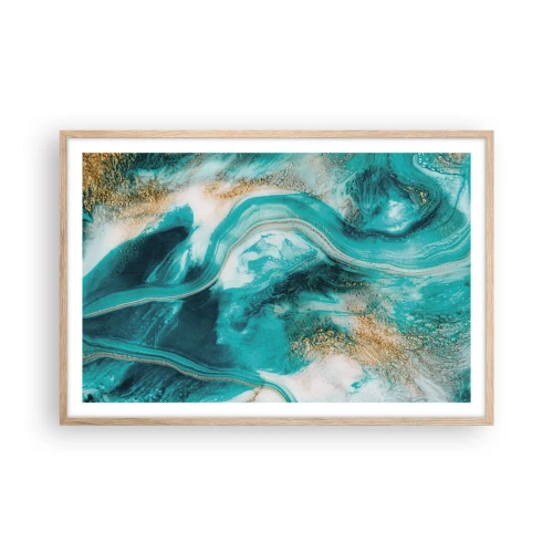 Pôster com moldura de carvalho claro - Rio do Ouro - 91x61 cm