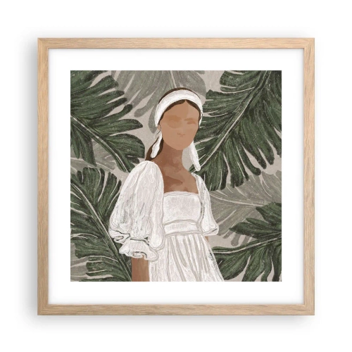 Pôster com moldura de carvalho claro - Retrato exótico - 40x40 cm