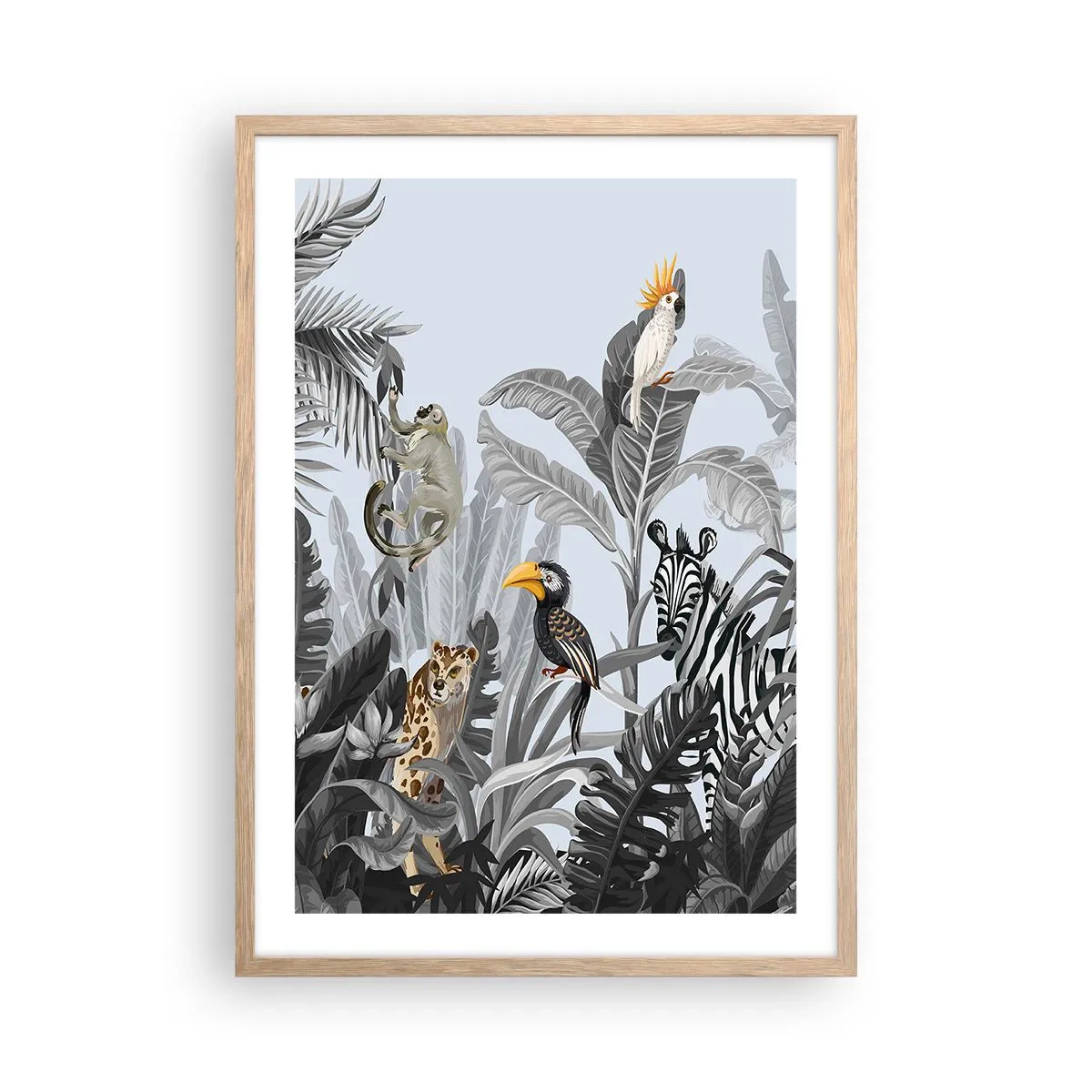 Pôster com moldura de carvalho claro - Conto de fadas africano - 50x70 cm