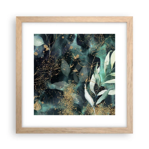 Pôster com moldura de carvalho claro - Jardim Mágico - 30x30 cm
