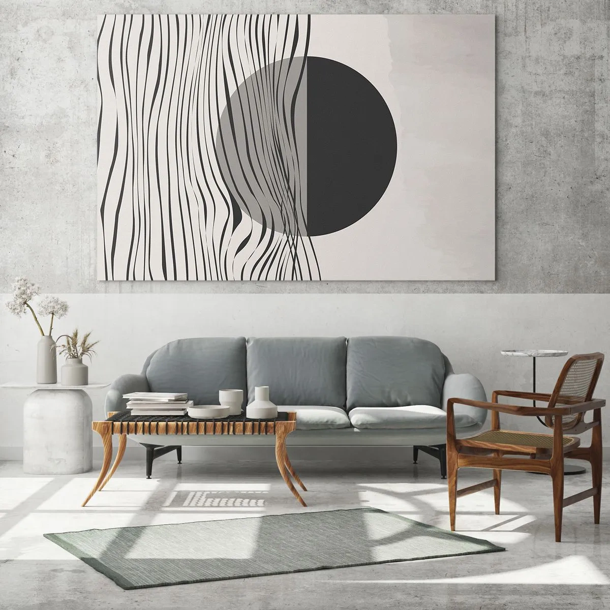 Quadro em vidro - Composição da metade - 120x50 cm