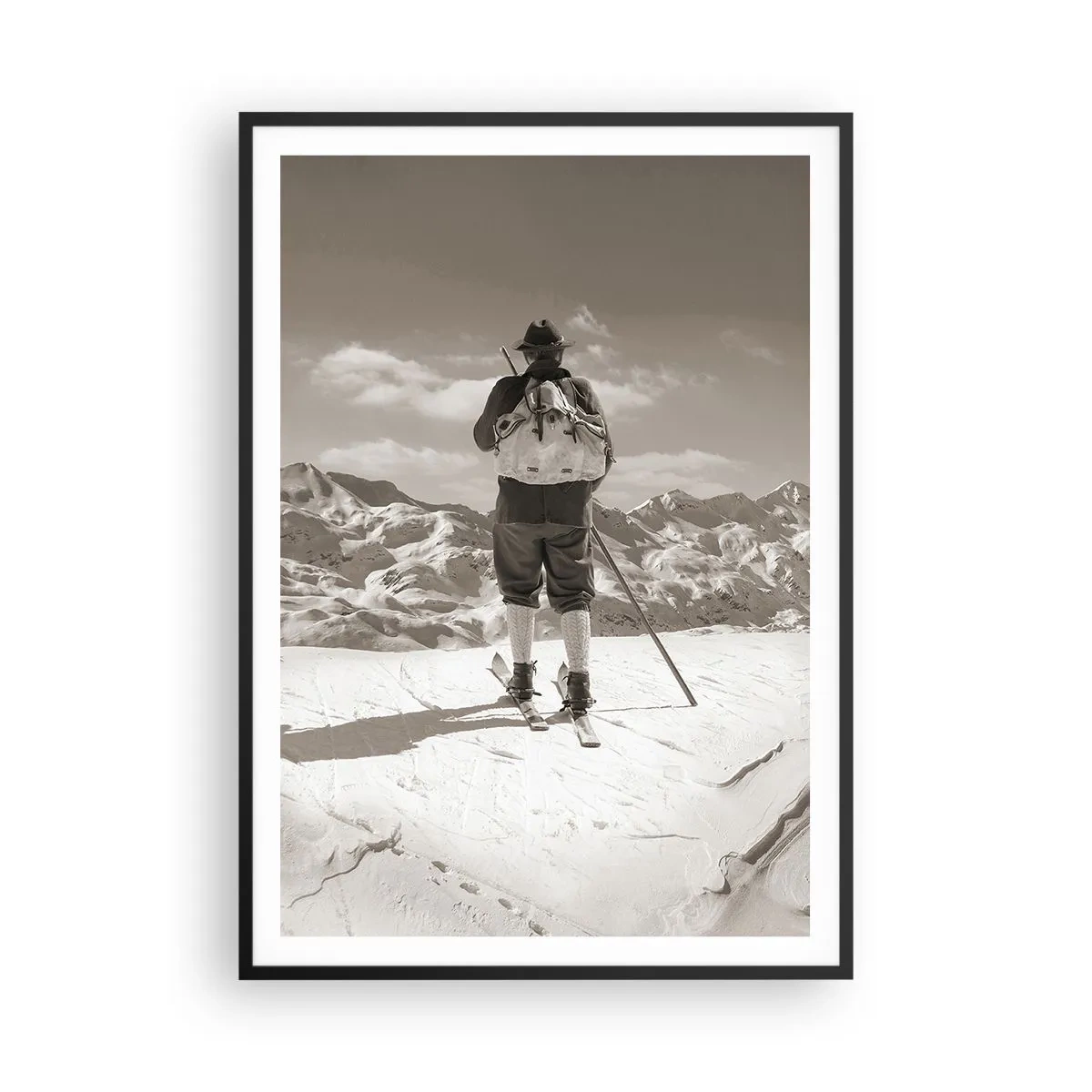 Pôster com moldura preta - E as montanhas são as mesmas - 70x100 cm