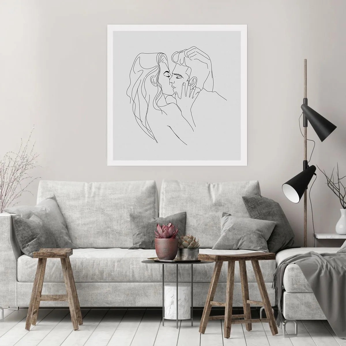 Pôster - Com a mesma linha - 40x40 cm