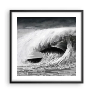 Pôster com moldura preta - A ira do oceano - 50x50 cm
