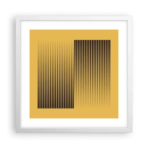 Pôster em moldura branca - Quadratura de opostos - 40x40 cm