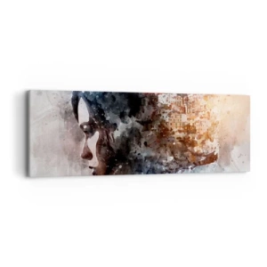 Quadro em tela - Uma história sobre uma menina e uma cidade ao fundo - 90x30 cm