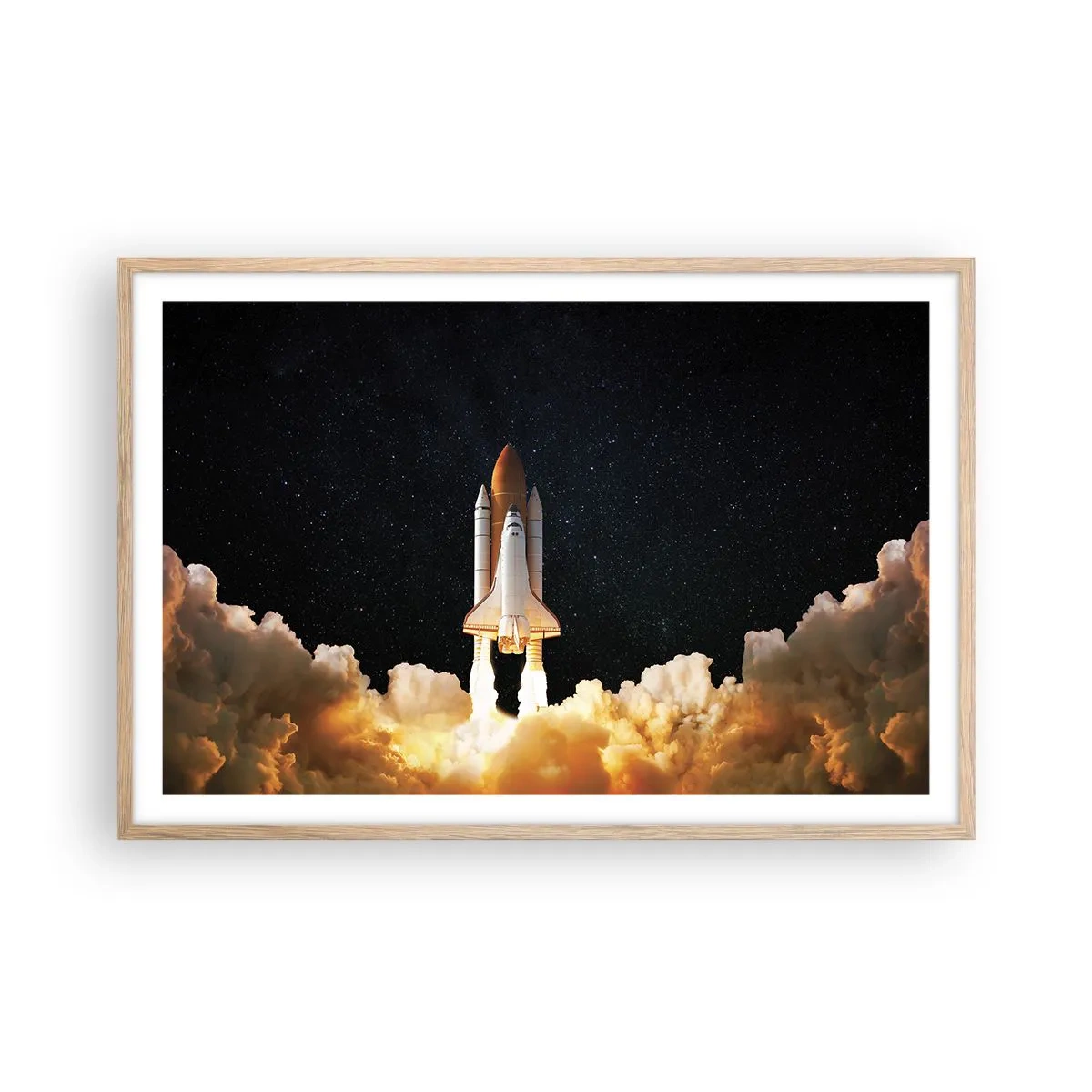 Pôster com moldura de carvalho claro - Ad astra! - 91x61 cm