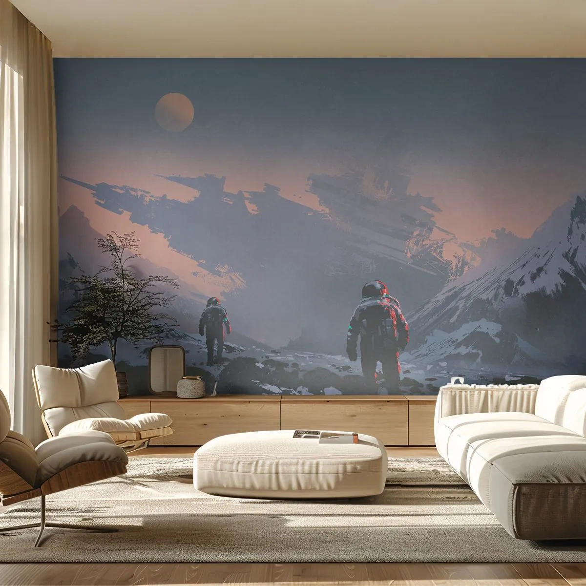 Papel de Parede Premium Canvas - Sob uma estrela desconhecida - Abstração, Astronauta, Cosmonauta - 200x140 cm