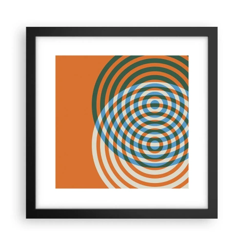 Pôster com moldura preta - Variação circular abstrata - 30x30 cm