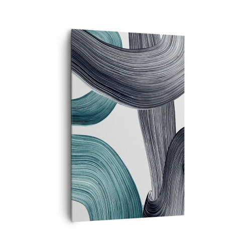 Quadro em tela - Trilhas esmeralda e preta - 80x120 cm