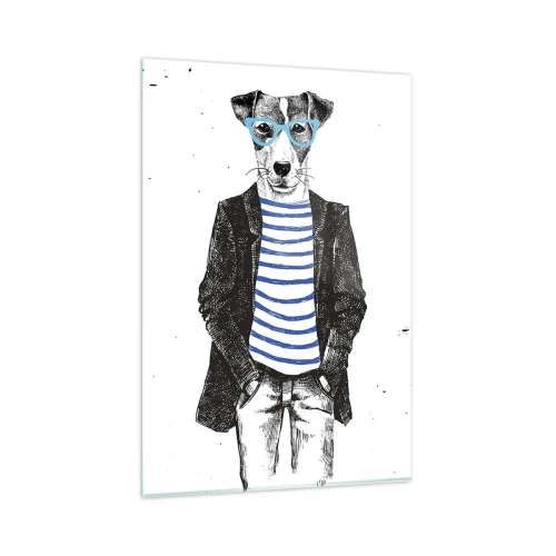 Quadro em vidro - O charme do cão - 80x120 cm