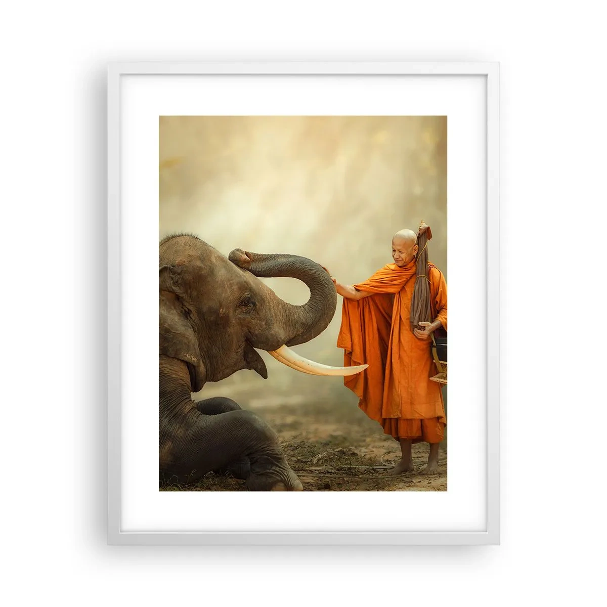 Pôster em moldura branca - Encontro na viagem - 40x50 cm