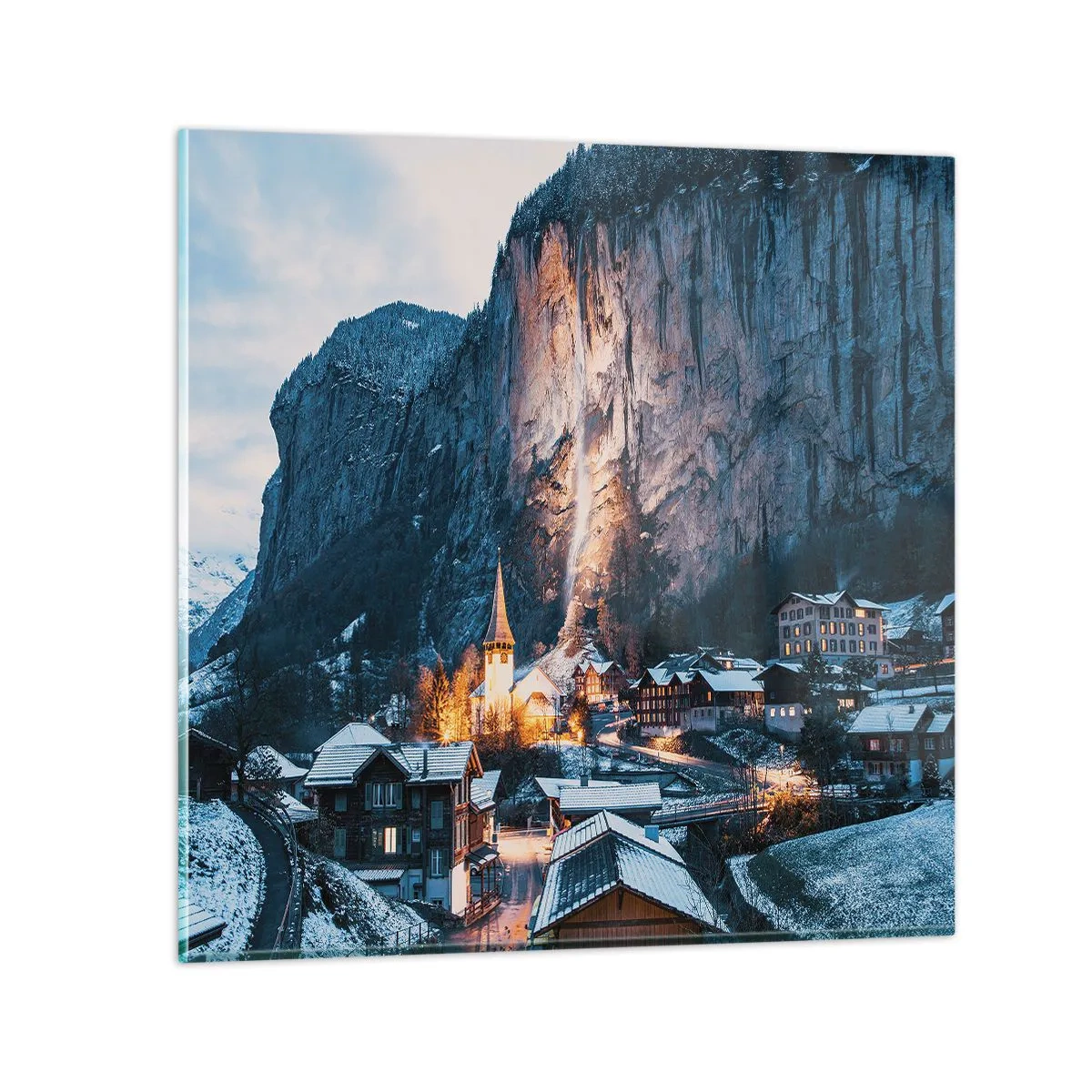 Quadro em vidro - O espírito luminoso do inverno - 40x40 cm