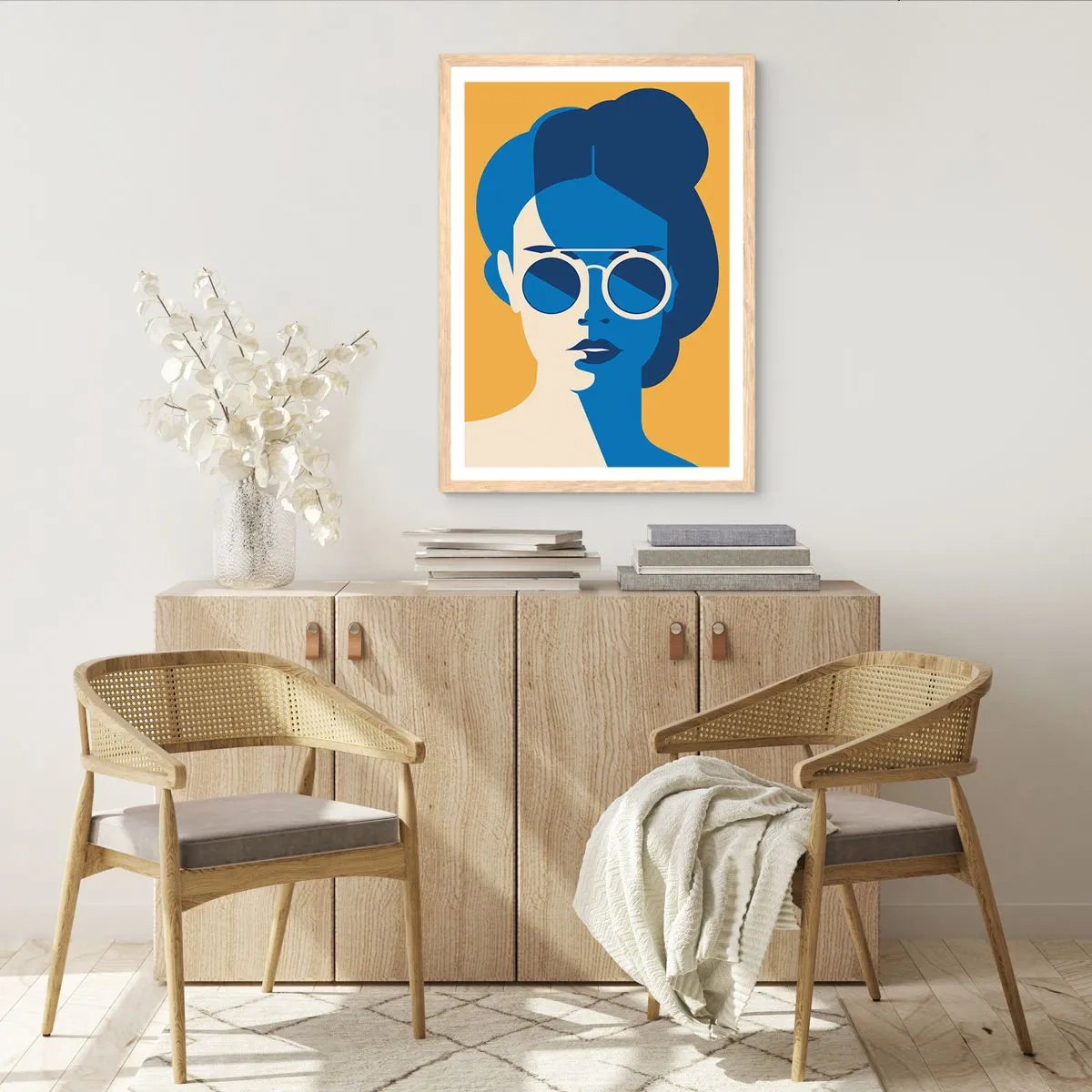 Pôster com moldura de carvalho claro - Look de férias - 50x70 cm