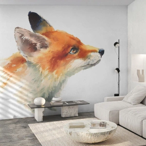 Papel de parede personalizado Premium Sand - Nunca é demais ter cuidado - Animais, Raposa, Abstração