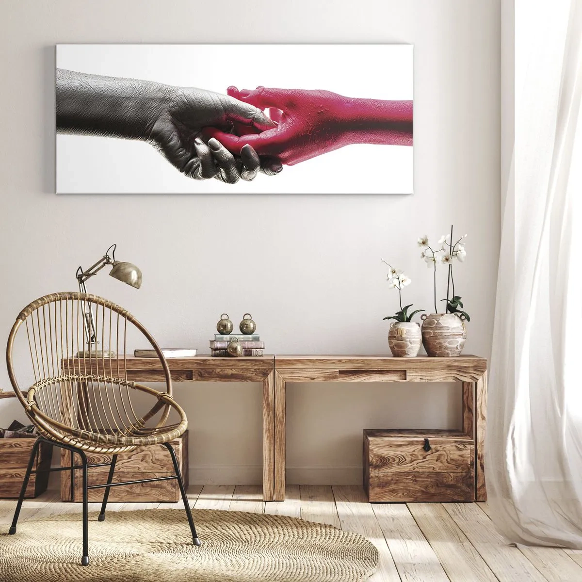Quadro em tela - Juntos, mas diferentes - 160x50 cm