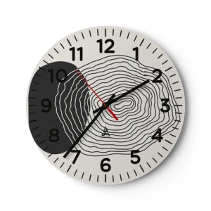 Relógio de parede - Relógio em vidro - Duração e vibração - 40x40 cm