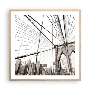 Pôster com moldura de carvalho claro - Catedral de Nova York - 60x60 cm