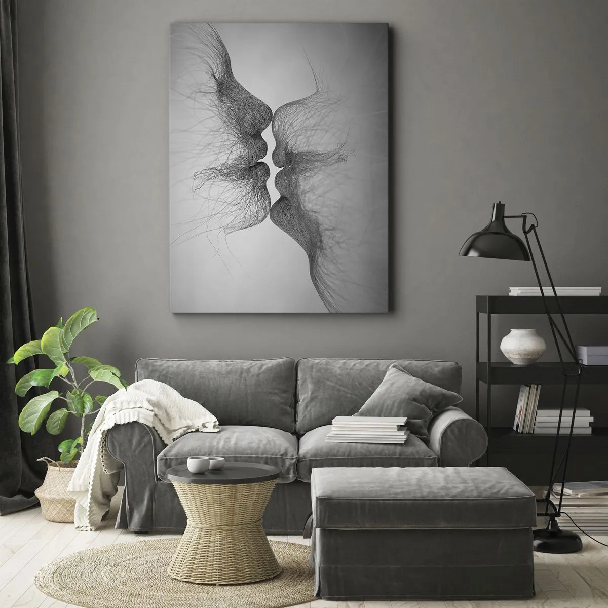 Quadro em tela - O beijo do vento - 55x100 cm