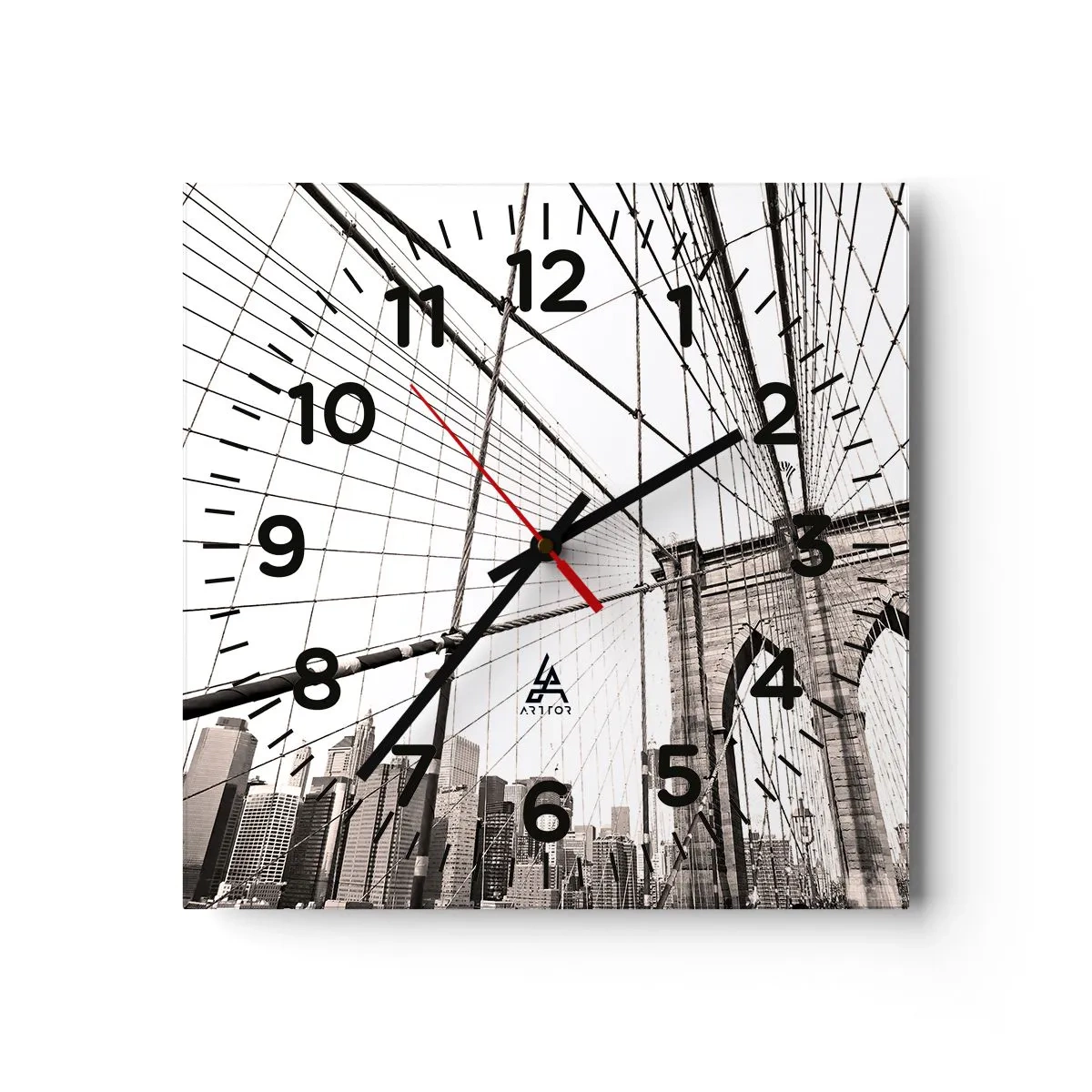 Relógio de parede - Relógio em vidro - Catedral de Nova York - 40x40 cm