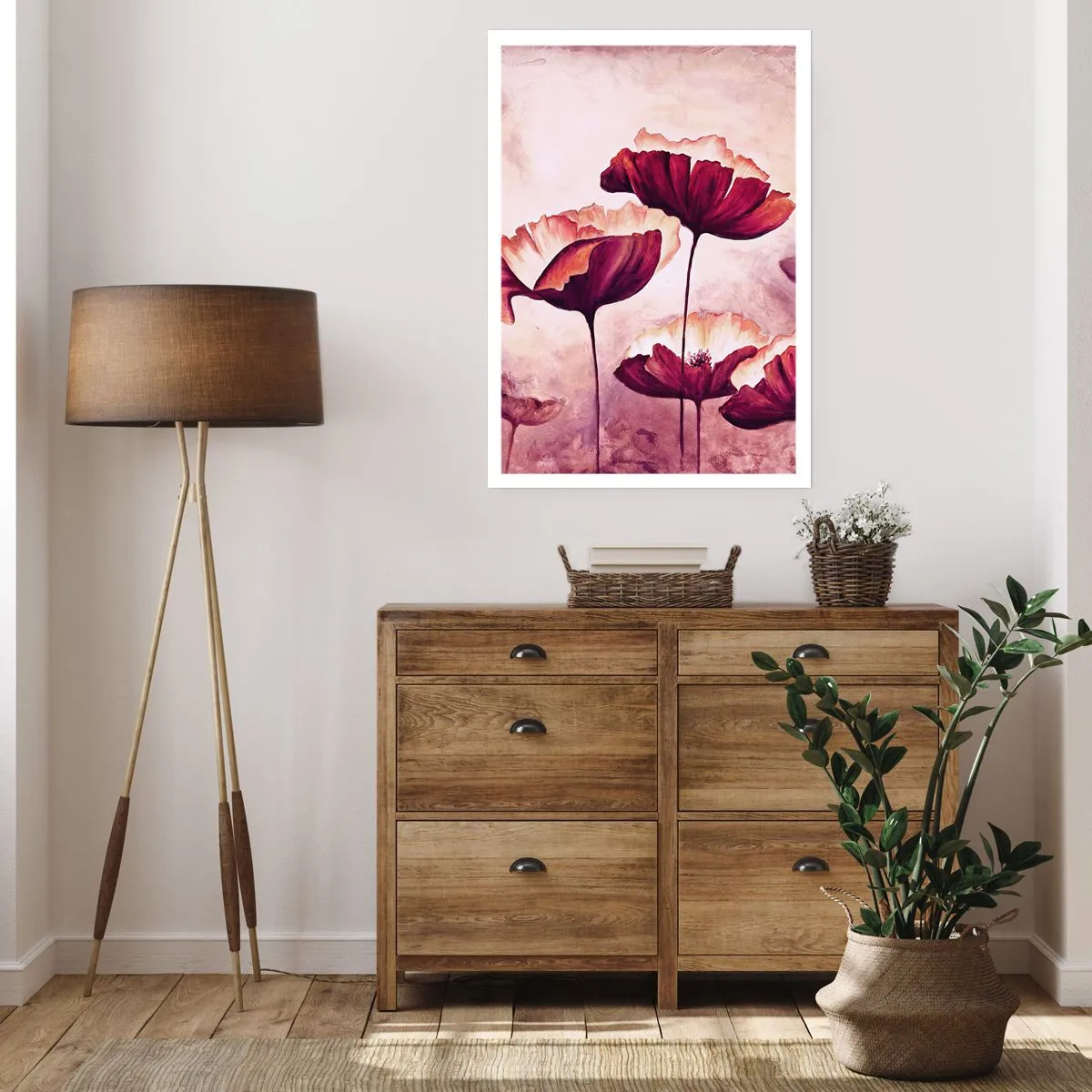 Pôster - Pétala vermelha e branca - 50x70 cm