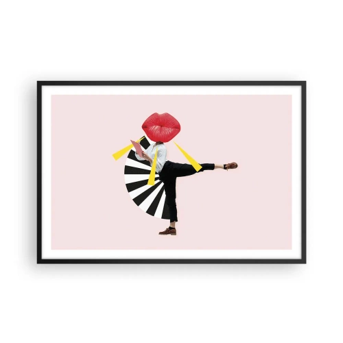 Pôster com moldura preta - Arte pop surreal - 91x61 cm
