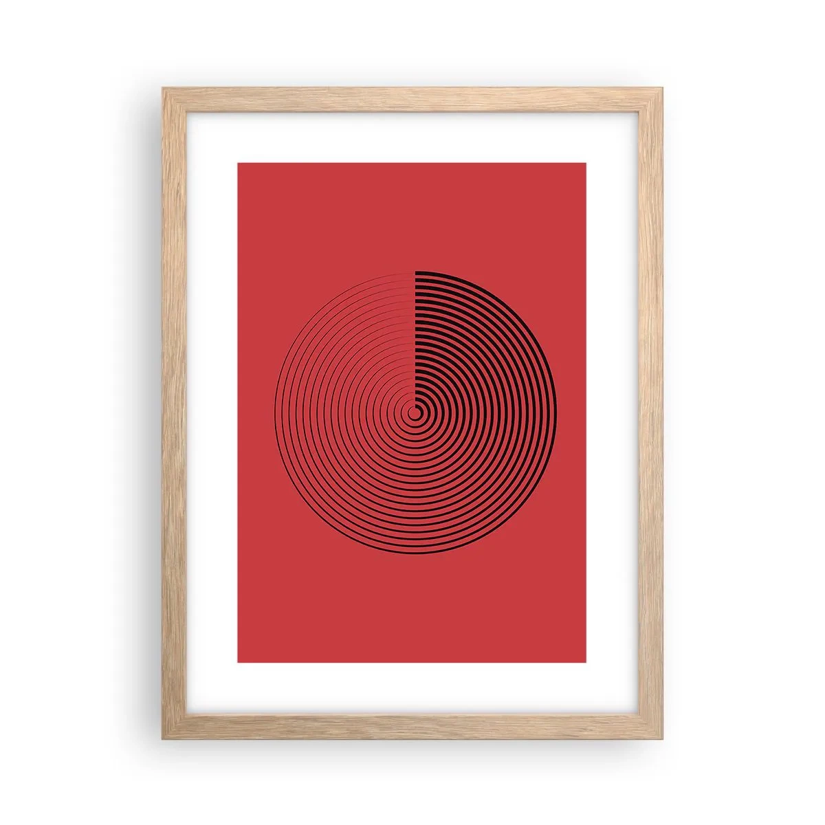 Pôster com moldura de carvalho claro - Movimento circular - 30x40 cm