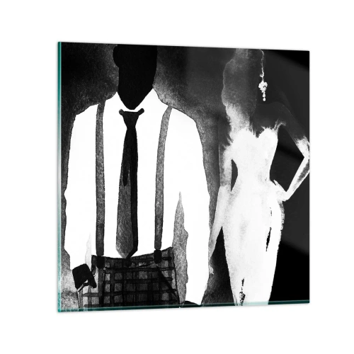 Quadro em vidro - Num clima noir - 40x40 cm