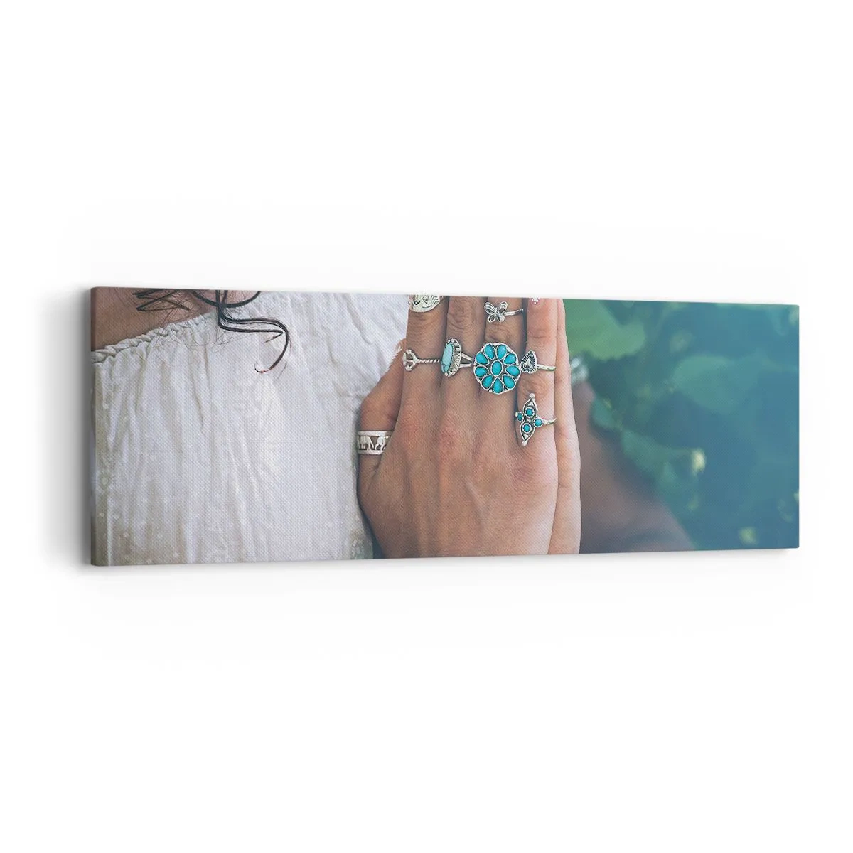 Quadro em tela - Bem-vindo ao centro do ser - 90x30 cm