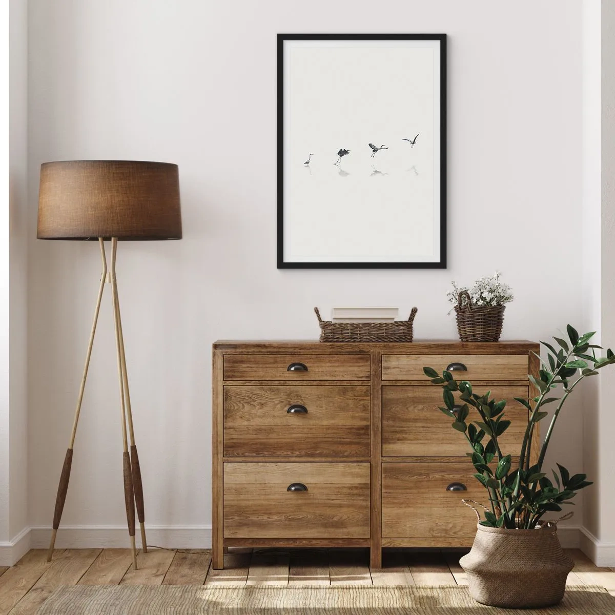 Pôster com moldura preta - Quatro passos simples - 30x40 cm